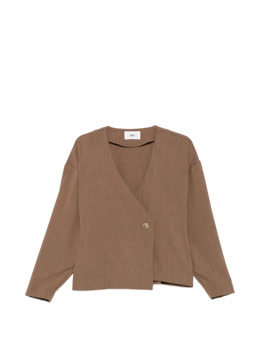 SOLOTRE Asymmetrischer Smoking-Blazer - Braun