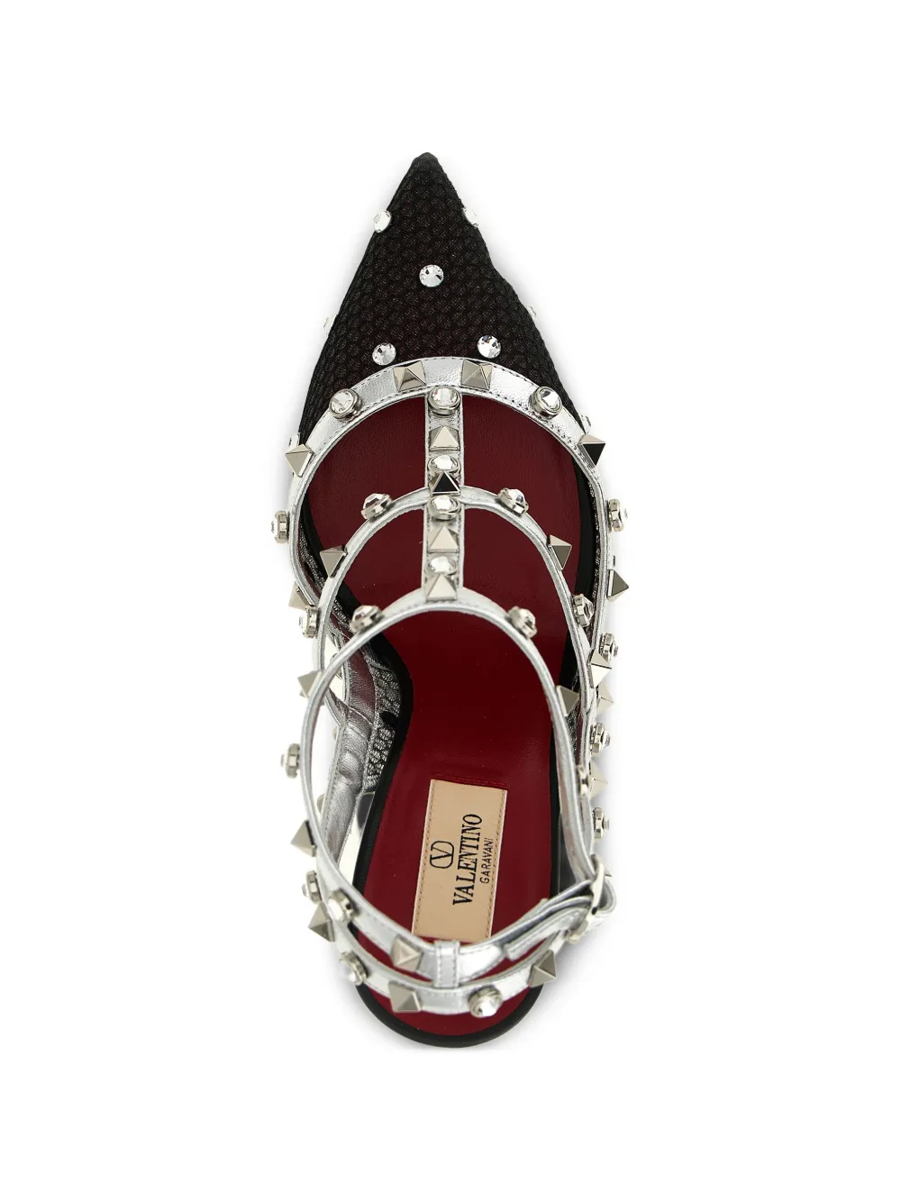Valentino Garavani Rockstud crystal-embellished pumps Zilver