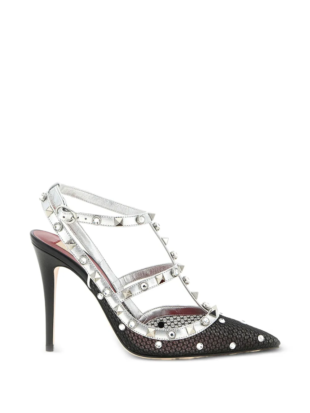 Valentino Garavani Rockstud crystal-embellished pumps Zilver