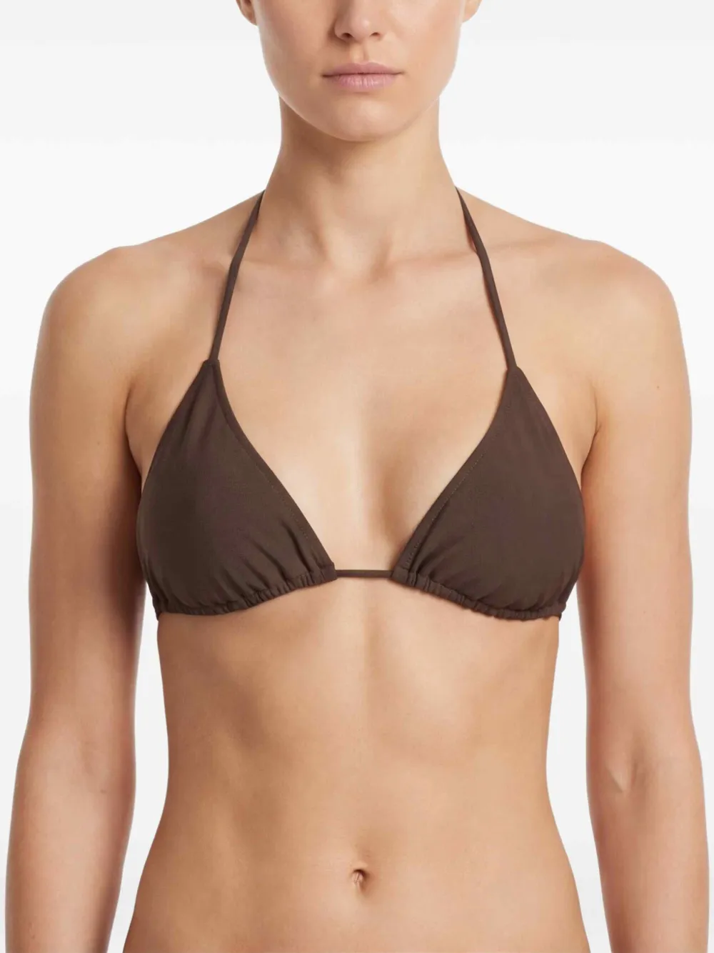 Jacquemus Rond-Carré triangel bikinitop Bruin