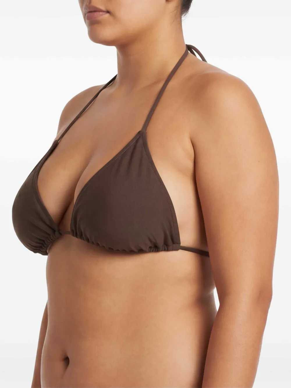 Jacquemus Rond-Carré triangel bikinitop Bruin