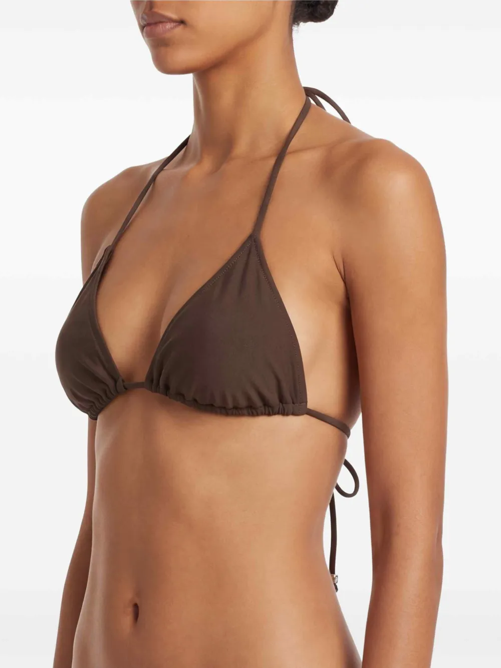 Jacquemus Rond-Carré triangel bikinitop Bruin