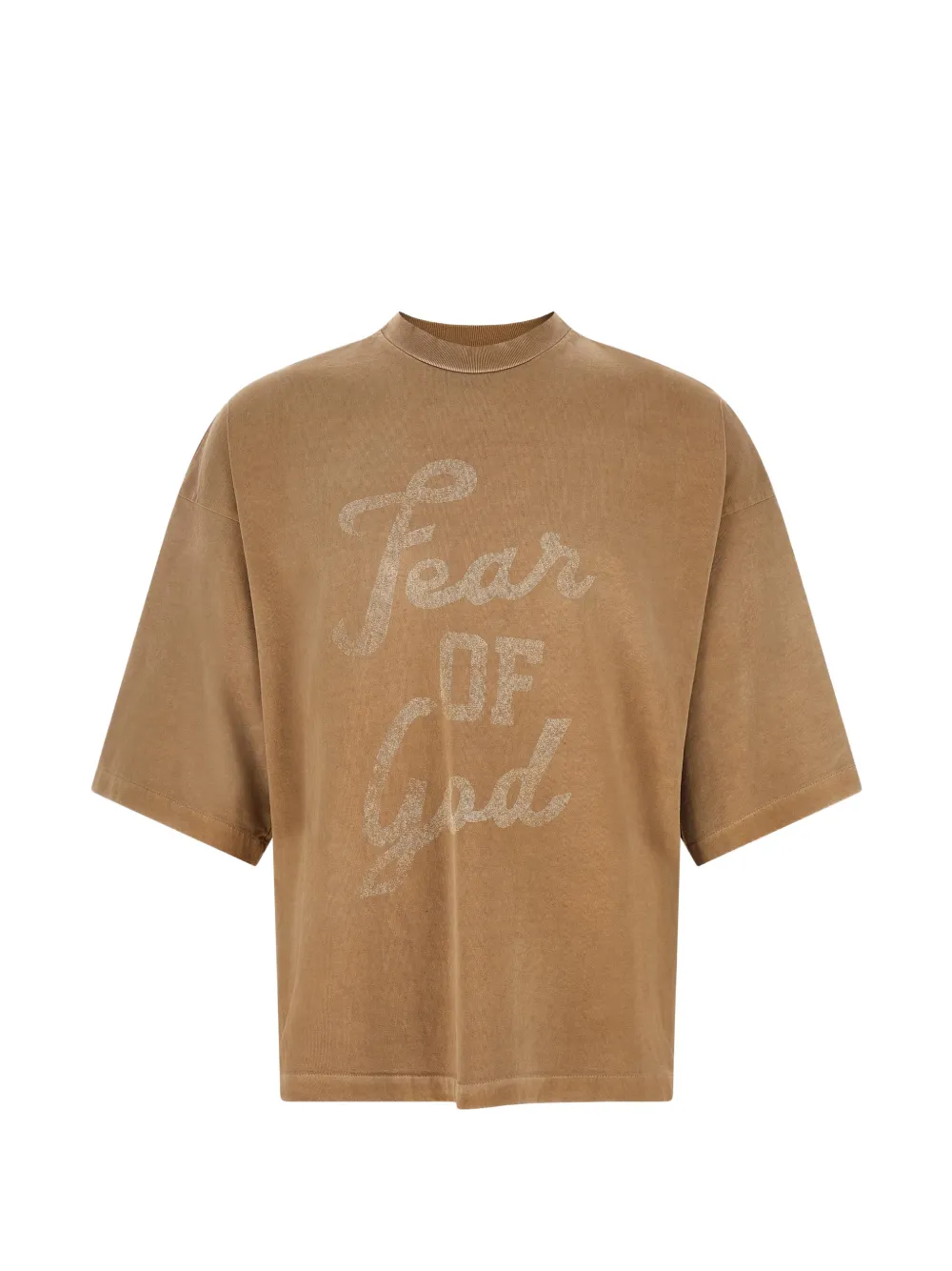Fear Of God graphic-print logo-patch t-shirt - Toni neutri