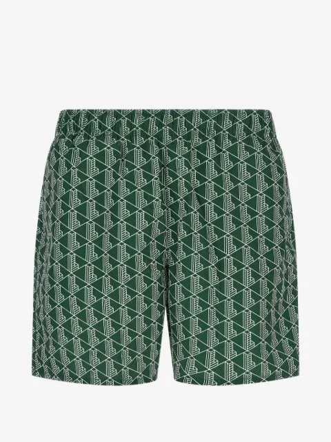 Lacoste traje de baño con monograma estampado y cordones