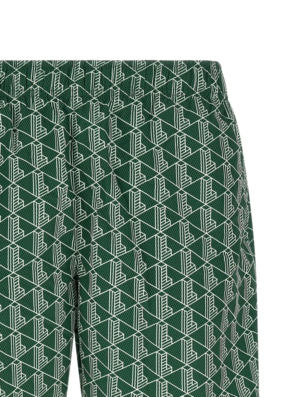 Lacoste Badpak met monogramprint en trekkoord Groen