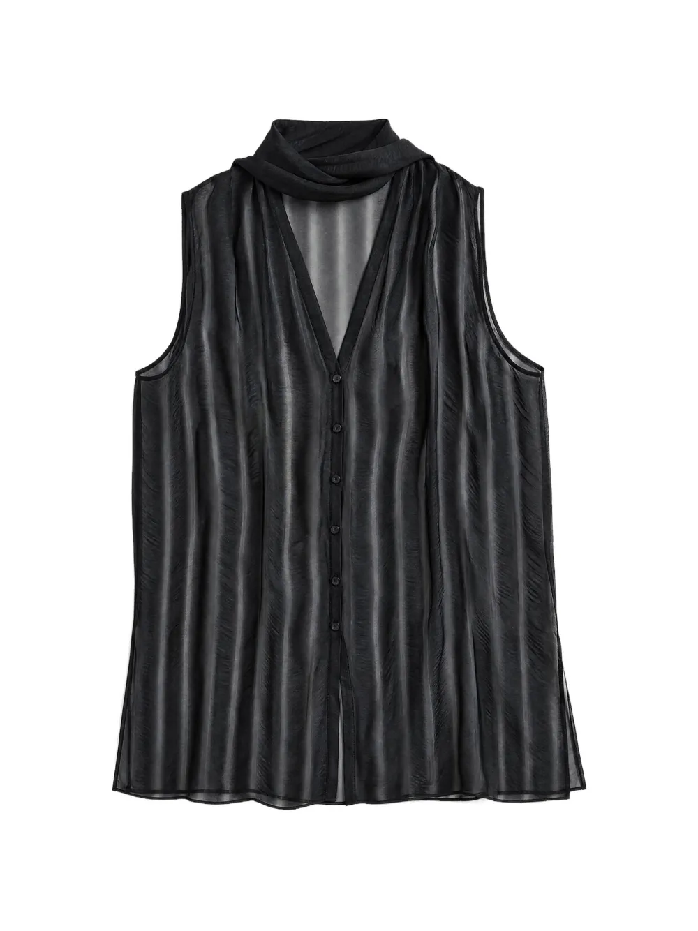 Cortana striped scarf-detail top - Nero