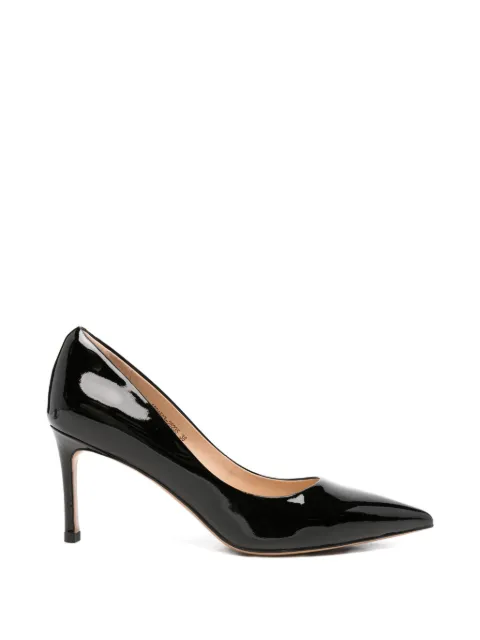 LINDA BAUMANN patent-finish pointed-toe pumps