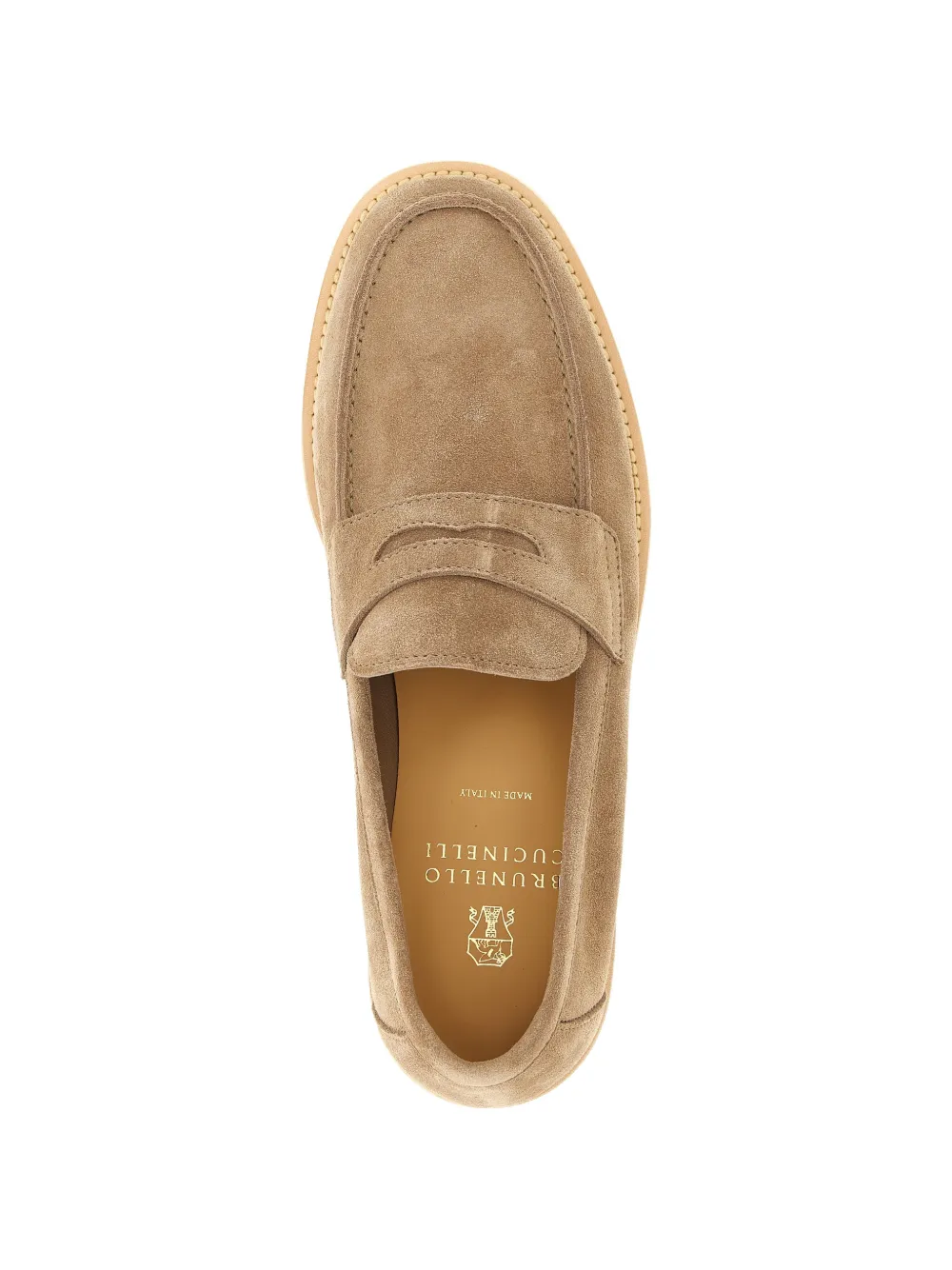 Brunello Cucinelli Penny Loafer Light suede loafers Beige