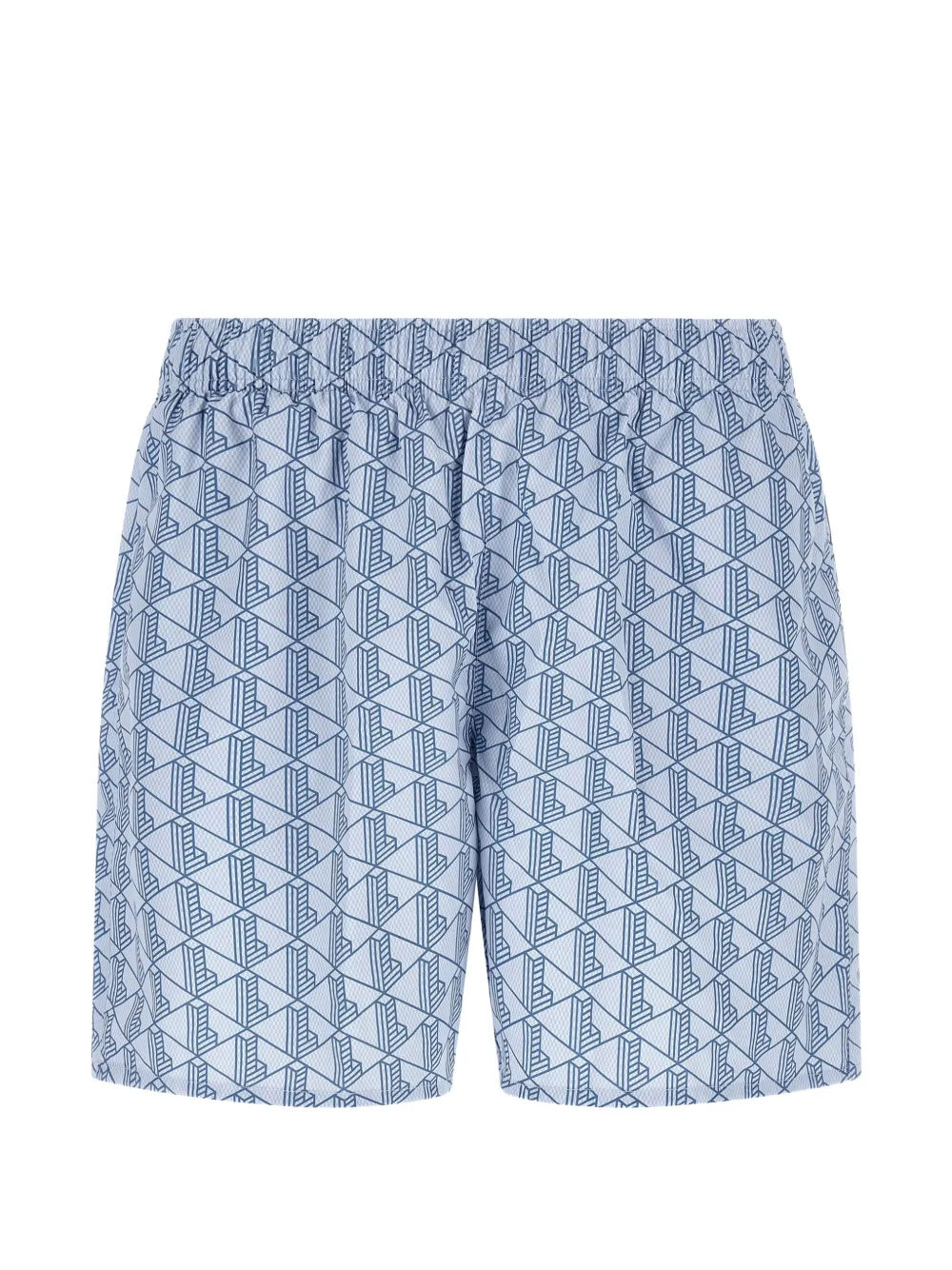 Lacoste monogram-print drawstring-waistband swimsuit - Blau