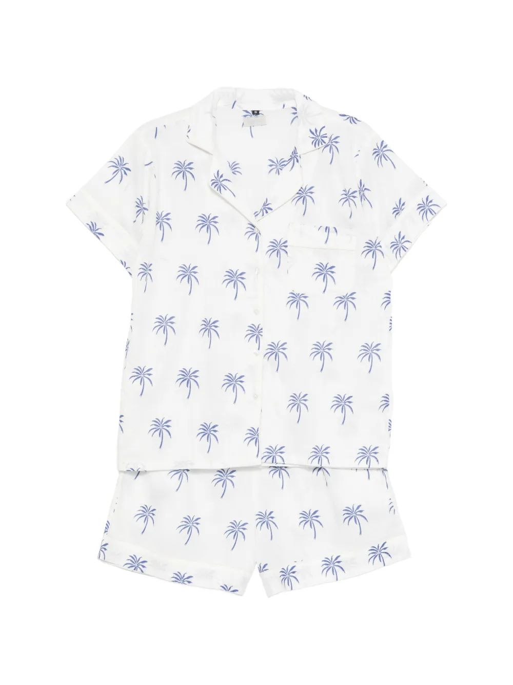 ELLEBLEU Liz palm-print short-sleeve shorts set - White
