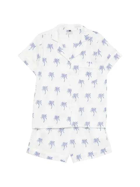 ELLEBLEU Liz palm-print short-sleeve shorts set