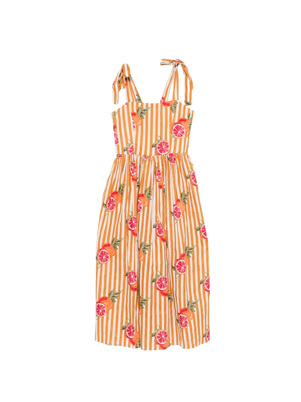 ELLEBLEU Olivia striped midi dress - Arancione