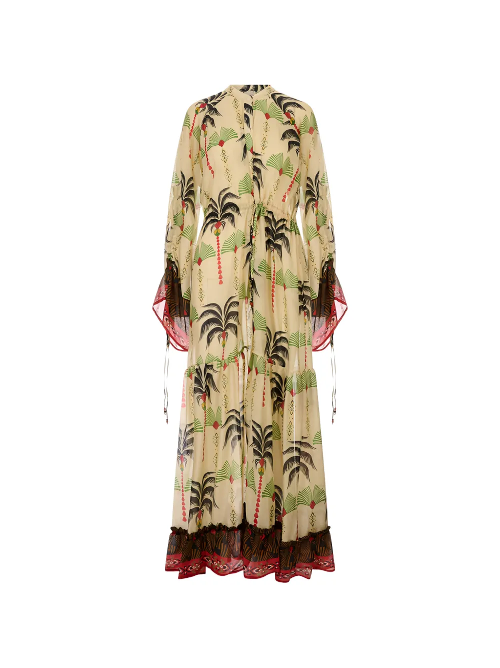 Anjuna palm-print Chastity kaftan dress - Nude