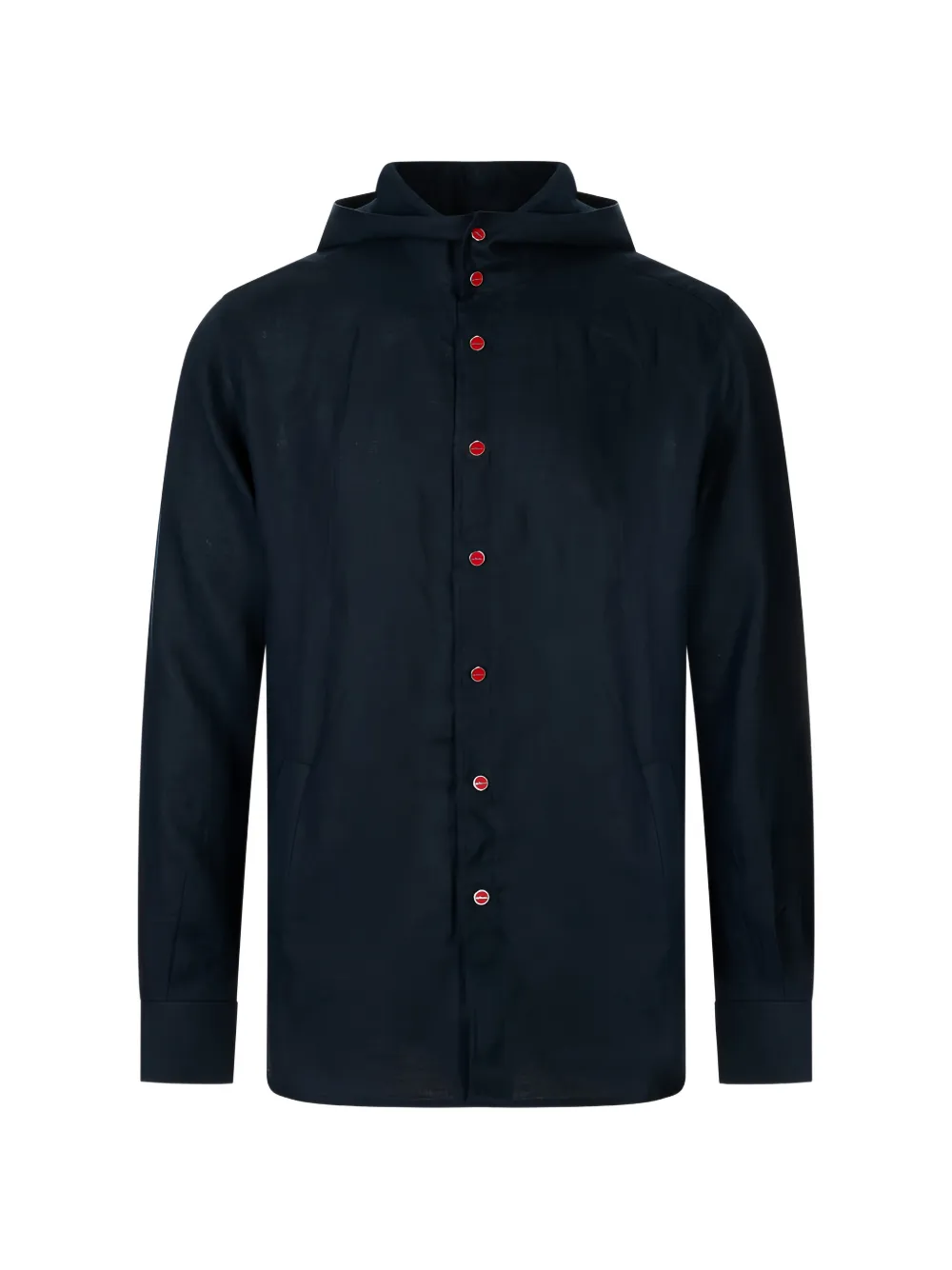Kiton hooded button-up shirt - Schwarz