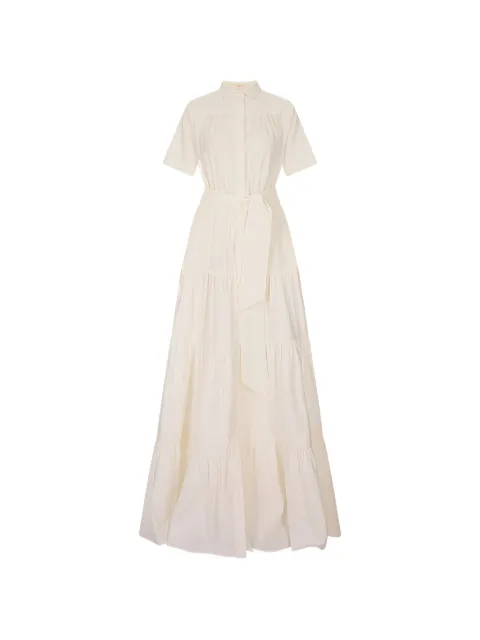 Kiton belted tiered maxi dress