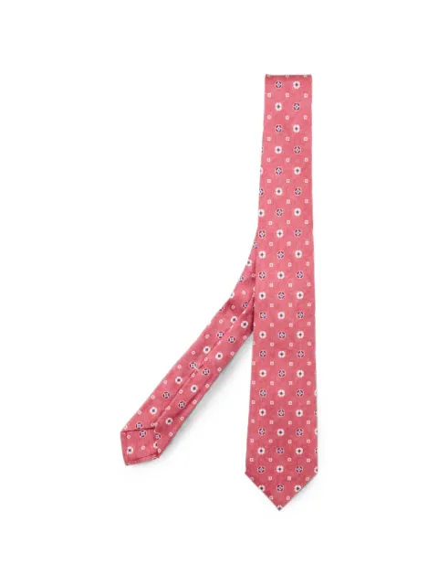 Kiton geometric-pattern tie