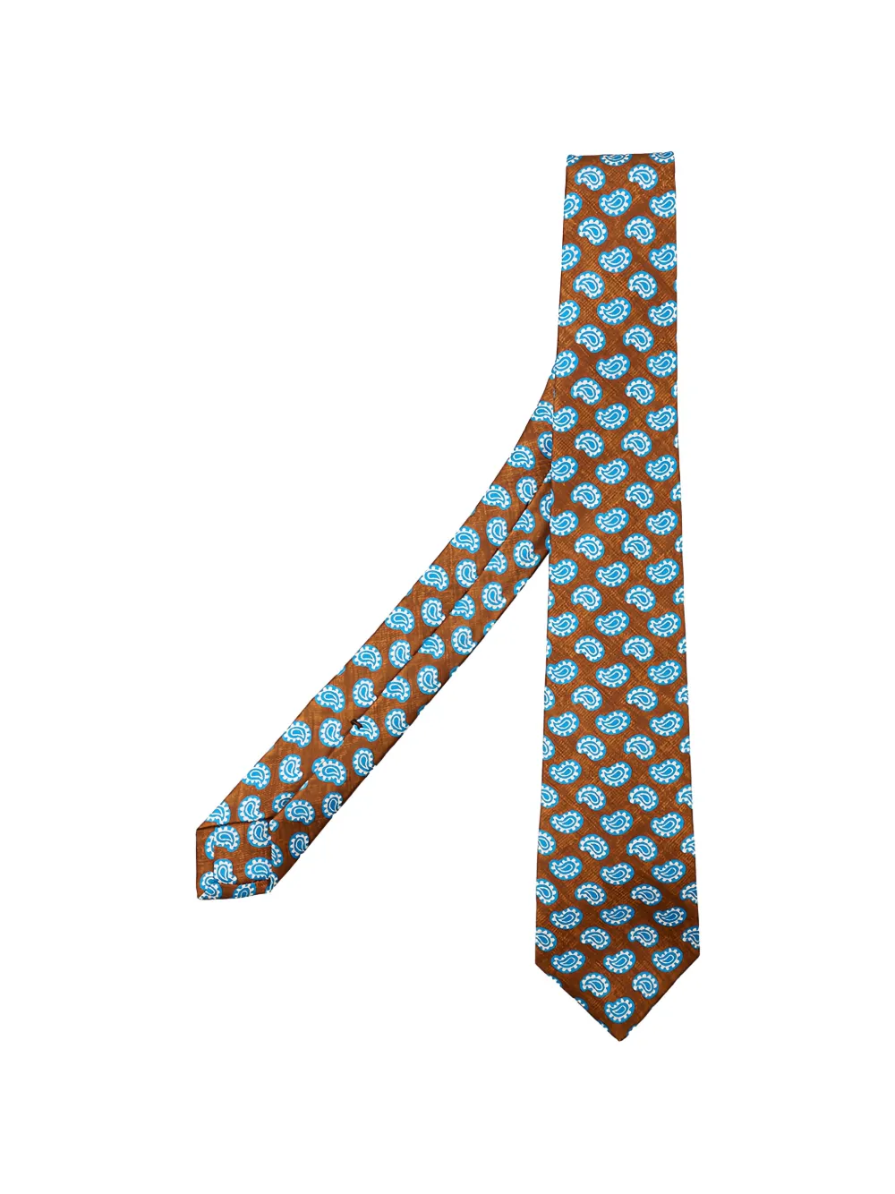 Kiton paisley-print tie - Marrone