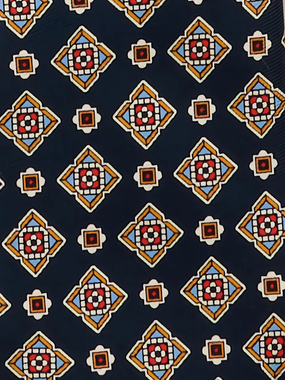  Kiton Geometric-print Silk Tie - Bleu 