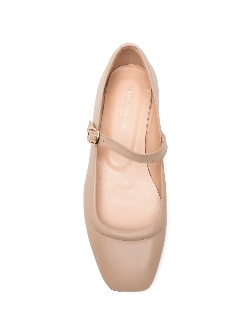 SERGIO MORETTI FIRENZE buckle-fastening ballet flats Beige