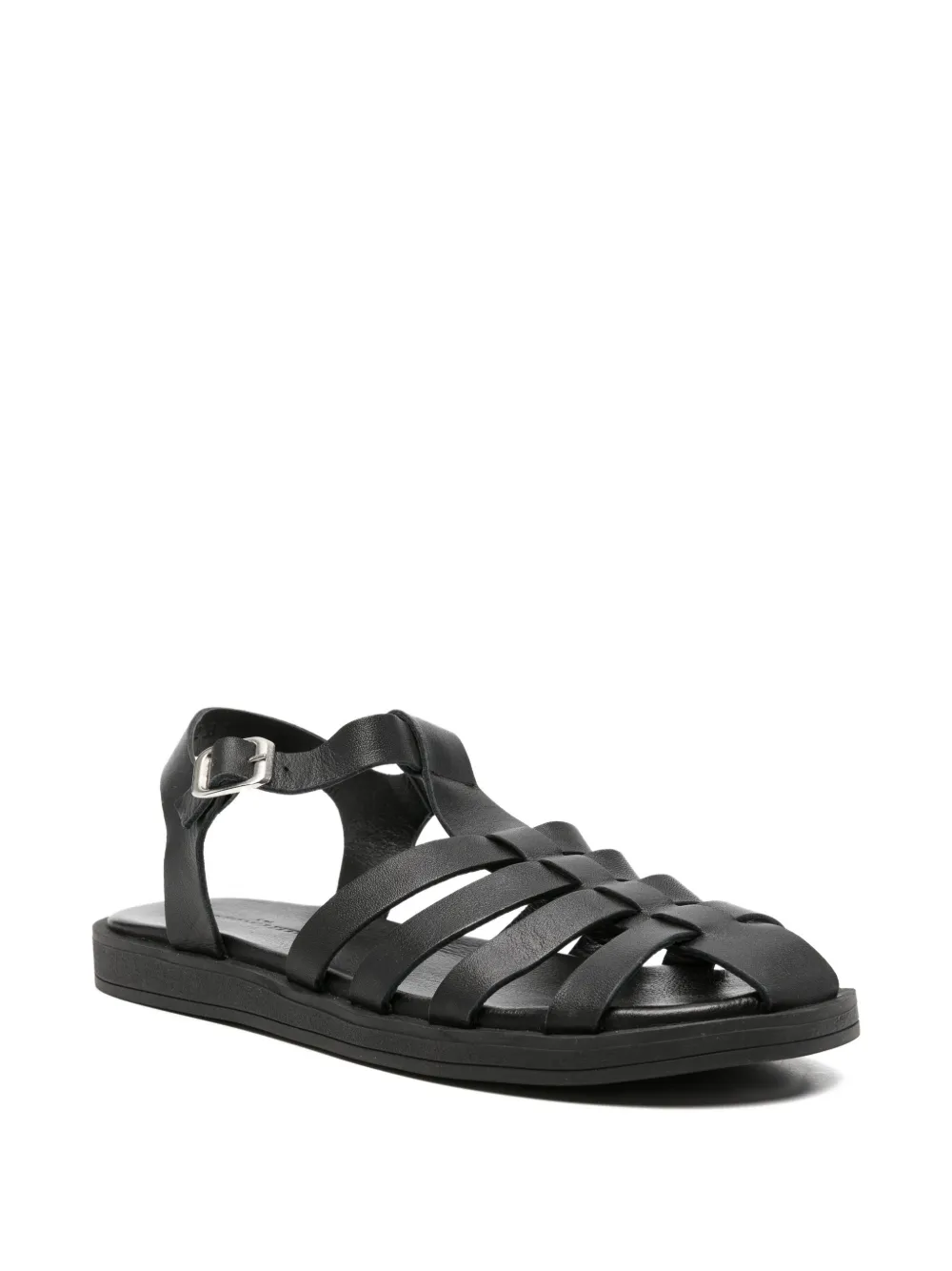 SERGIO MORETTI FIRENZE Sandalen met gespsluiting en gekooid bandje Zwart
