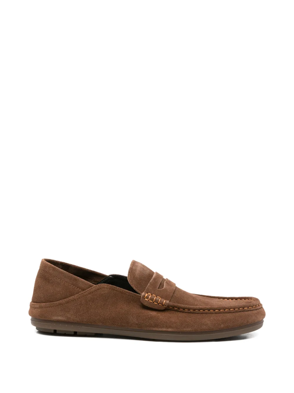 SERGIO MORETTI FIRENZE suede-finish penny loafers - Marrone