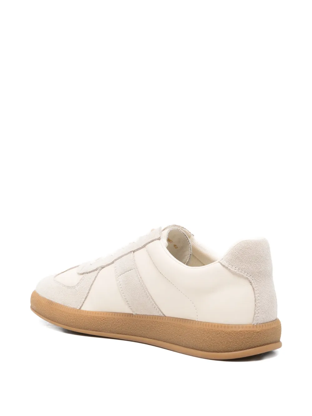 SERGIO MORETTI FIRENZE panelled leather sneakers Beige