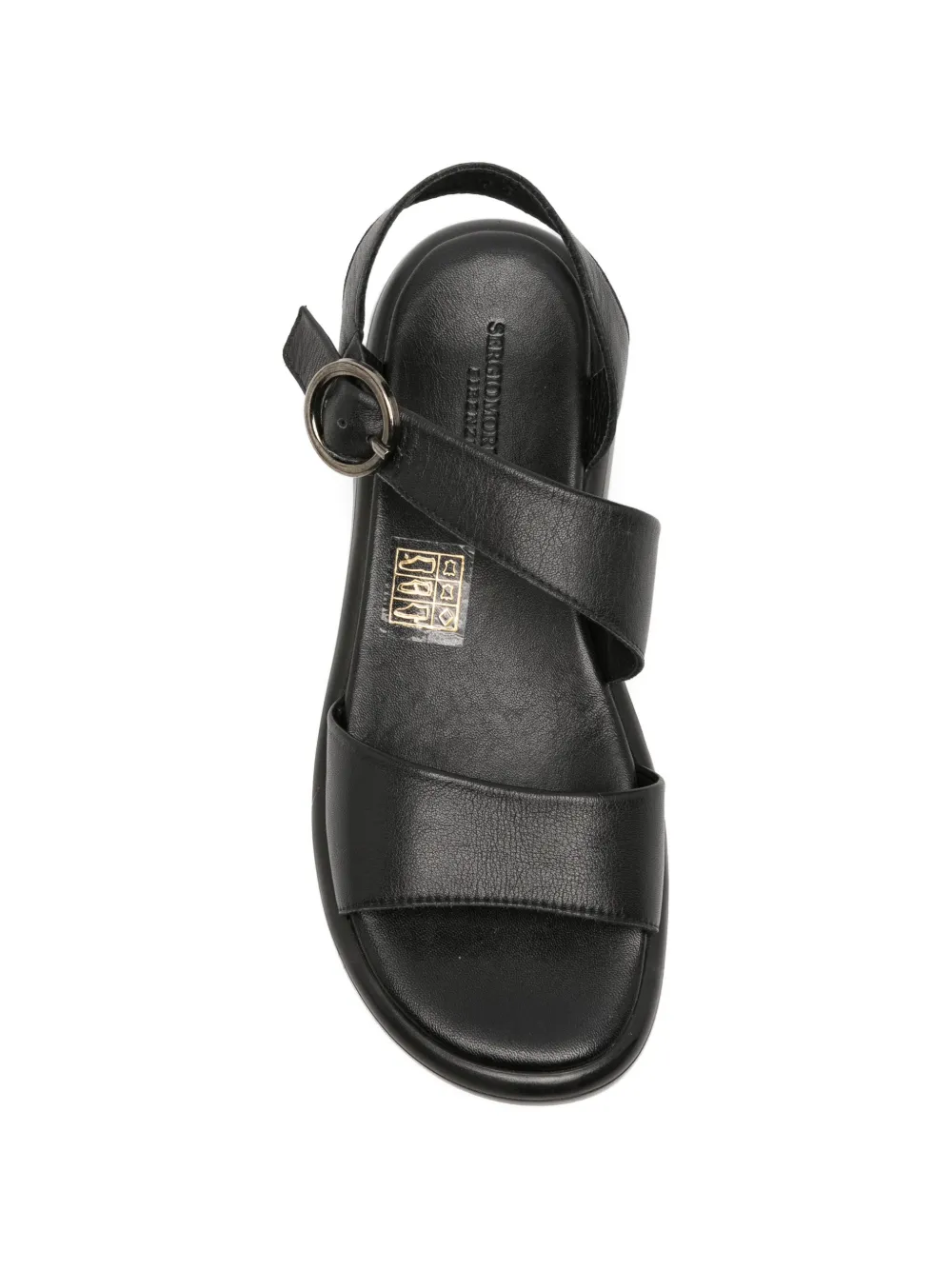 SERGIO MORETTI FIRENZE Leren sandalen met gesp Zwart