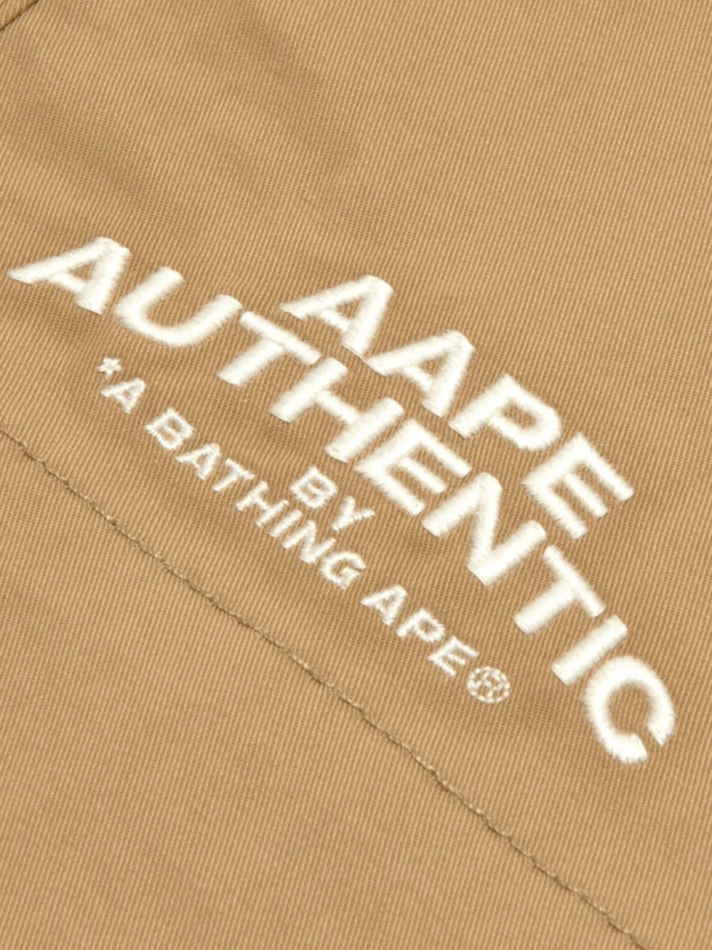 AAPE BY *A BATHING APE Katoenen shorts met logoprint Beige