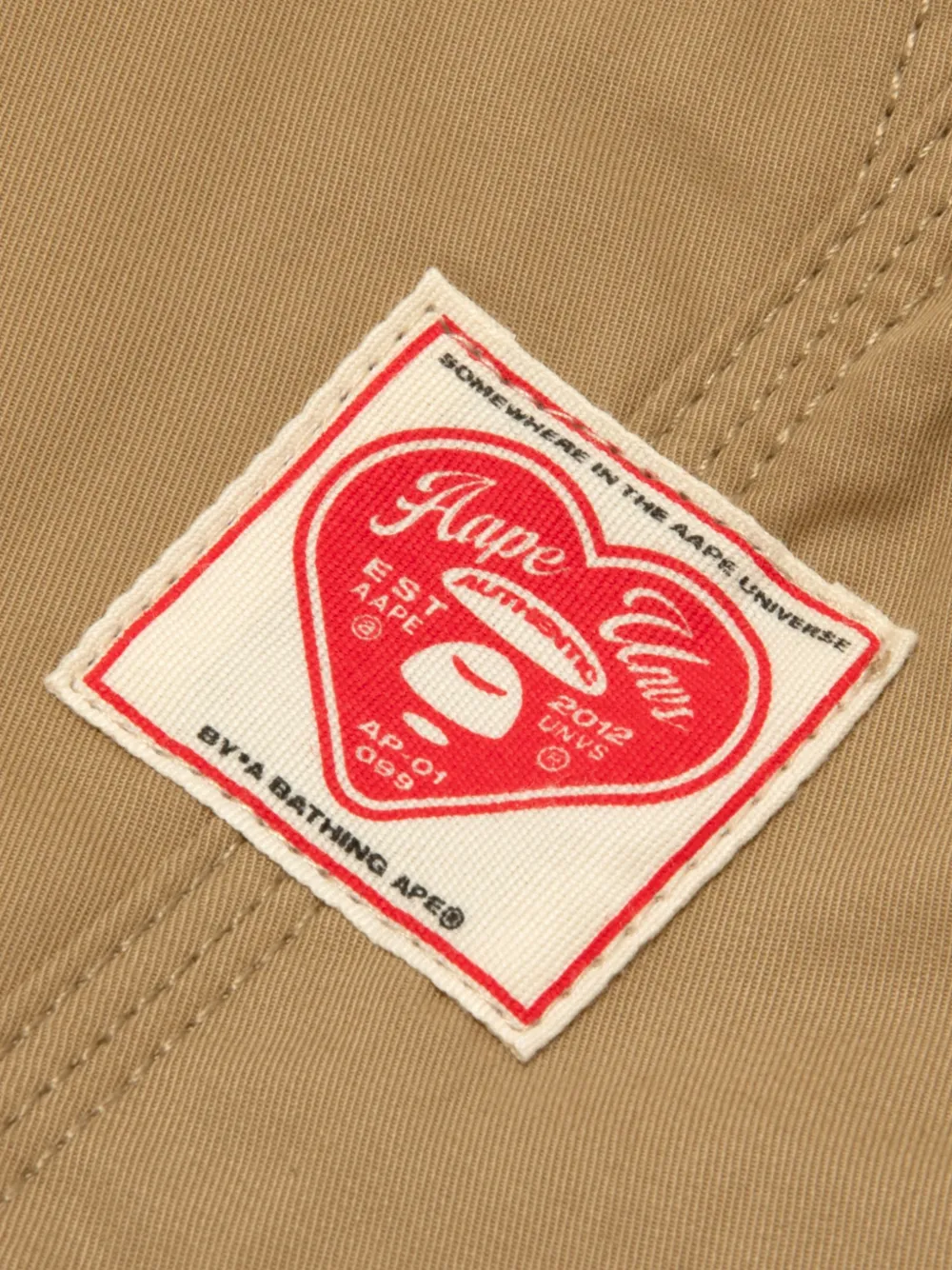 AAPE BY *A BATHING APE Katoenen shorts met logoprint Beige