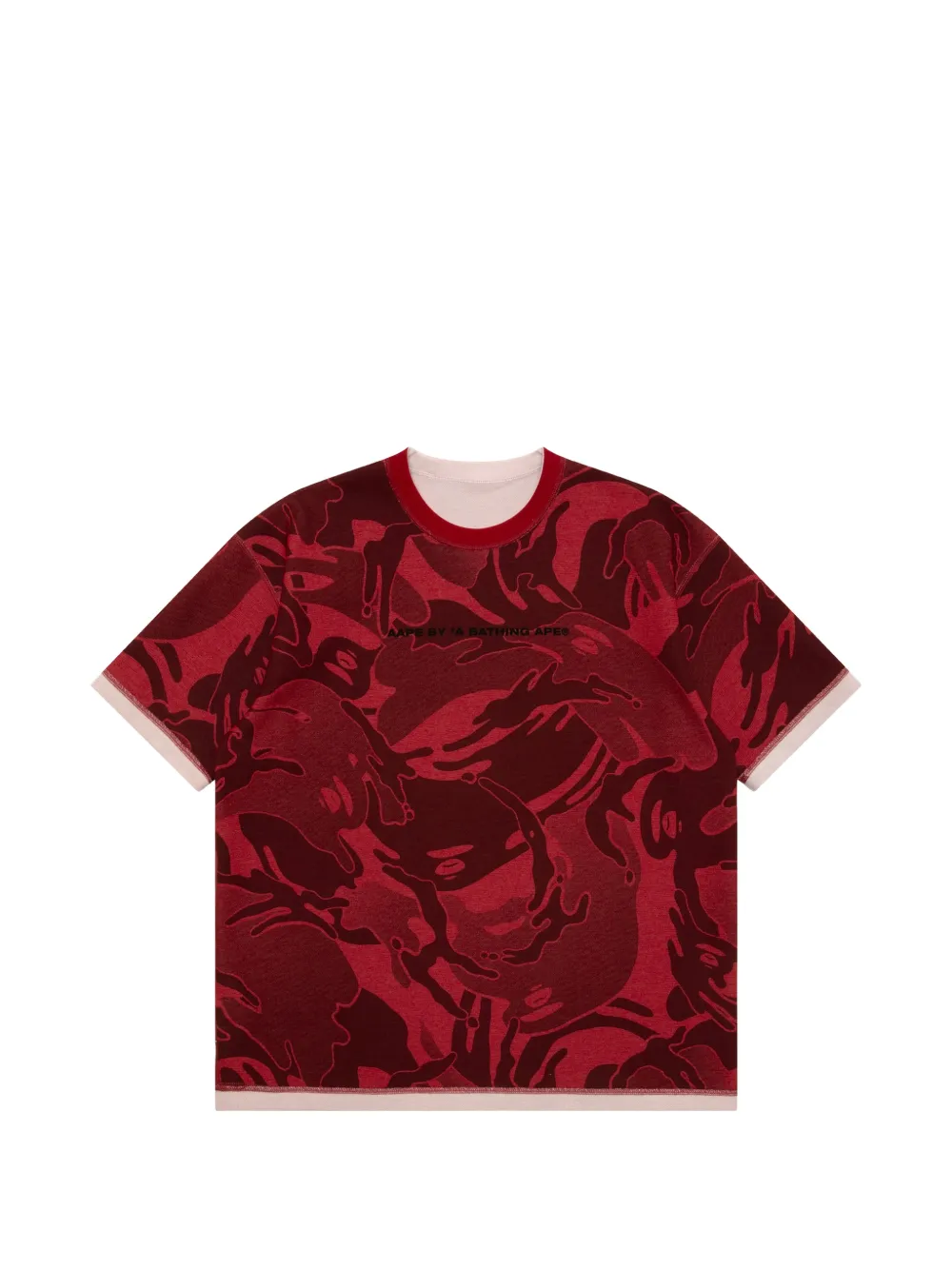 AAPE BY *A BATHING APE® Moonface reversible camouflage-print T-shirt - Rosso
