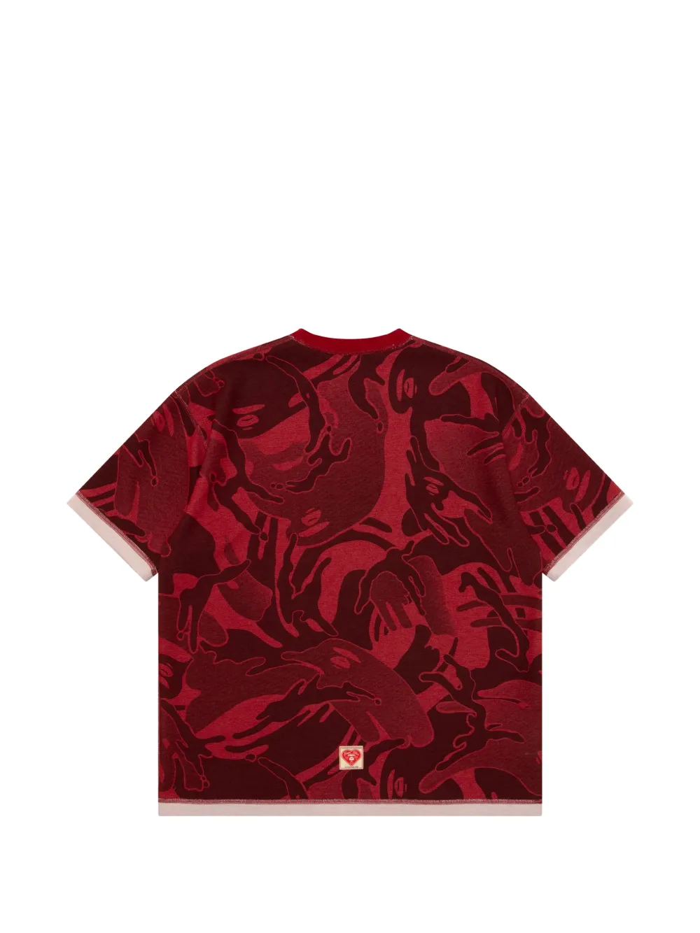 AAPE BY *A BATHING APE Moonface omkeerbaar T-shirt met camouflageprint Rood