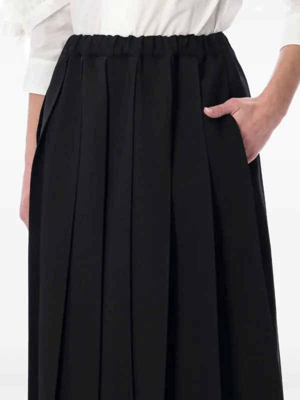 Comme Des Garçons Girl Pleated Midi Skirt | Black | FARFETCH JO