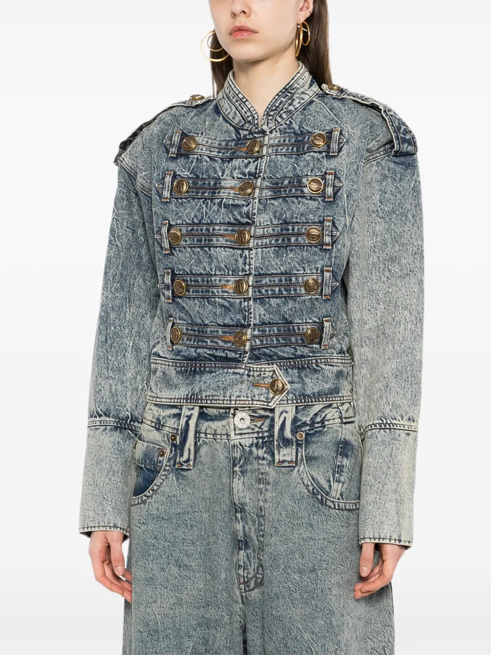Vaquera Napoleon denim jack Blauw