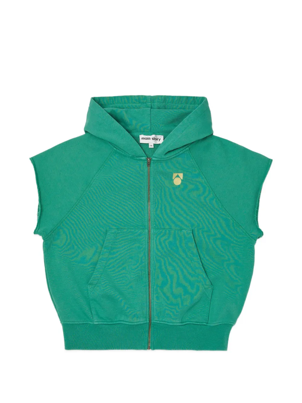 main story sleeveless zip-up hoodie - Green