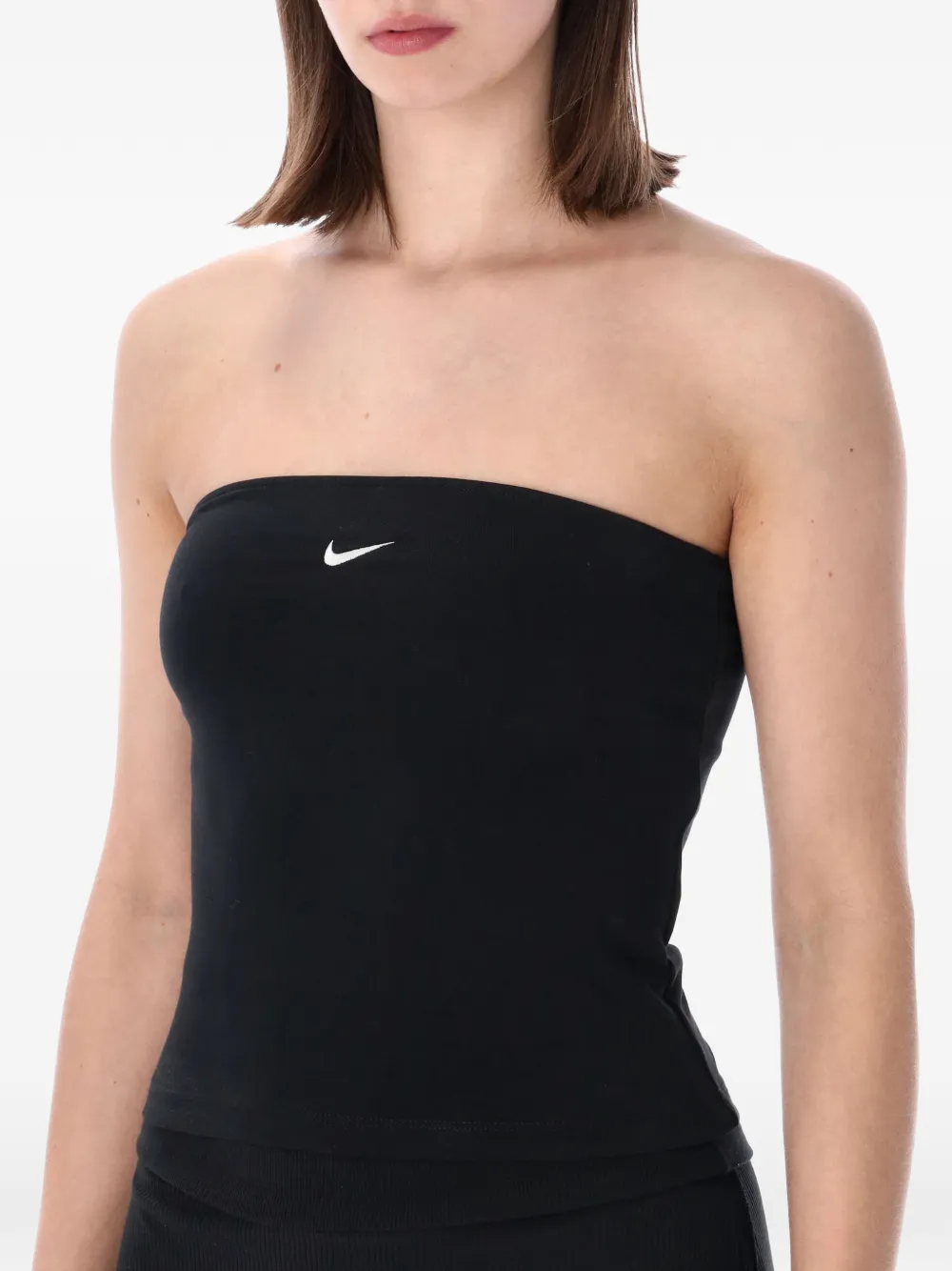 Nike Swoosh top met geborduurd logo Zwart