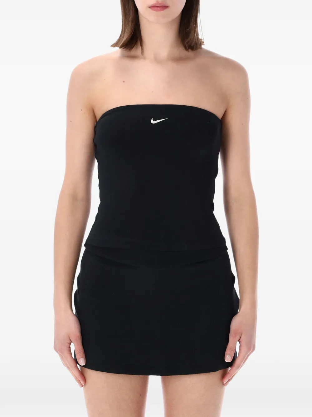 Nike Swoosh logo-embroidered tube top - Nero