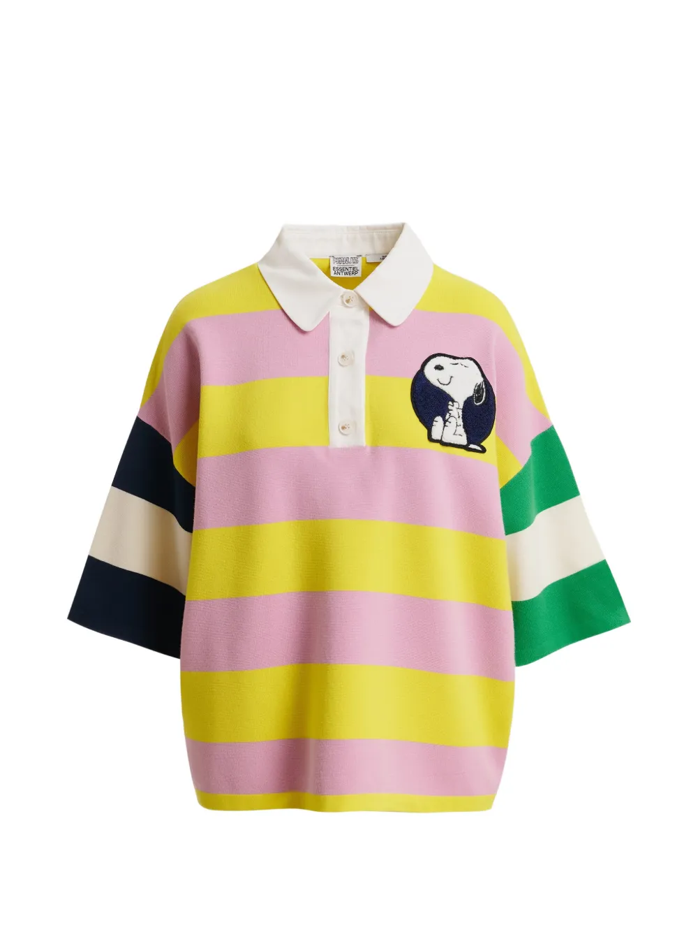 Essentiel Antwerp Peanuts™ patch striped polo sweater - Giallo