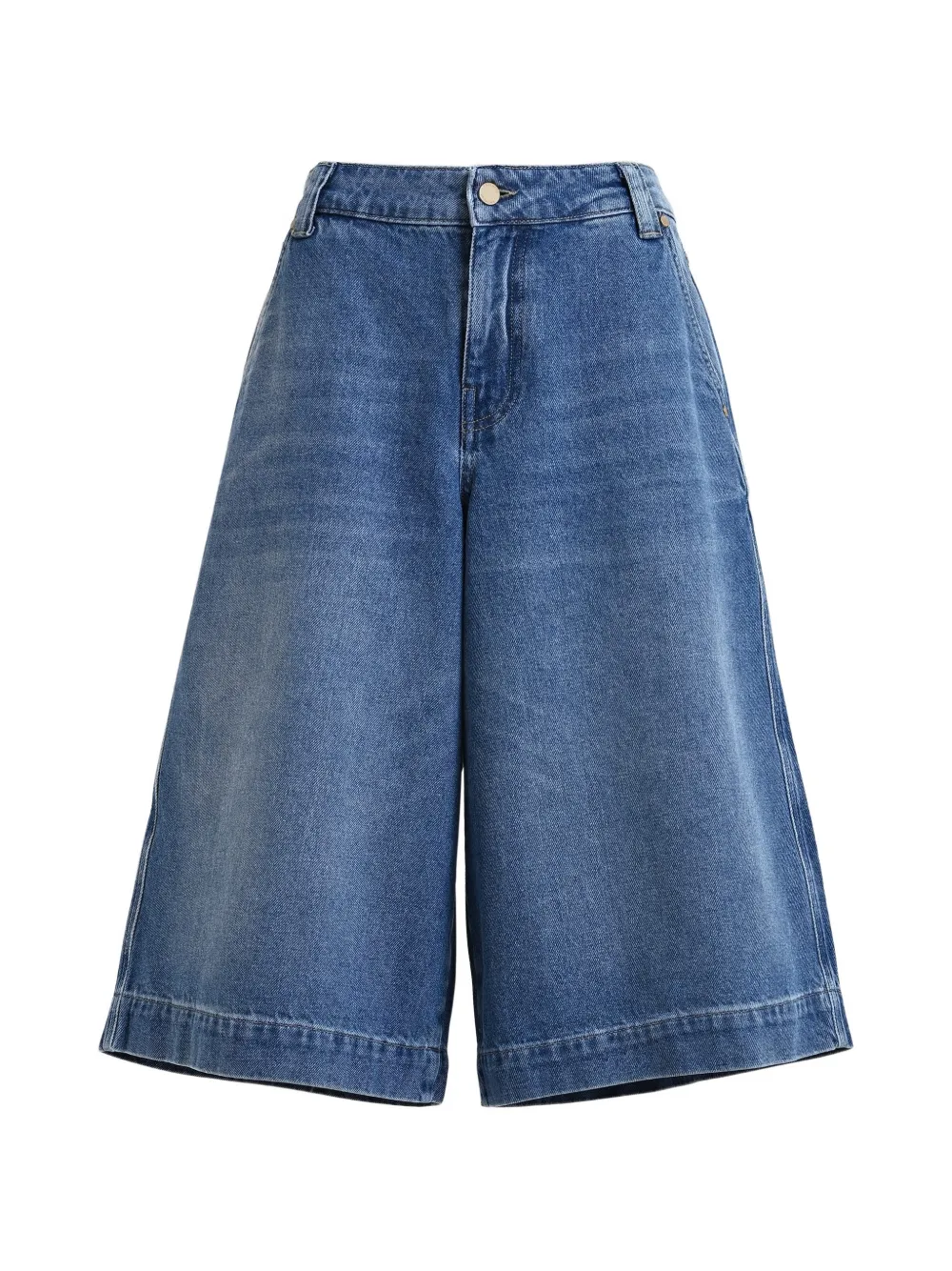 Essentiel Antwerp Woodstock-embroidered denim shorts - Blu