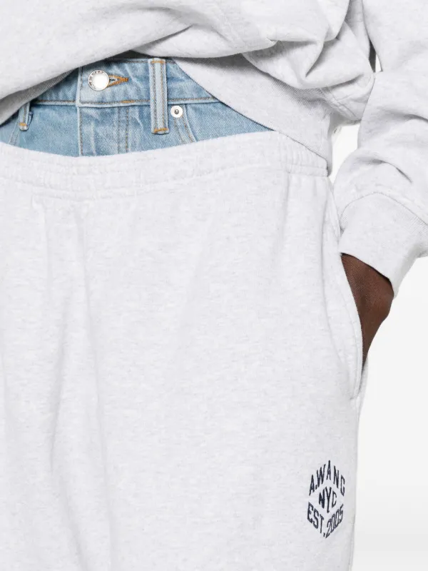 ALEXANDER WANG 下XXS Alexander Wang layered-waistband slash-detail Track Pants | Grey