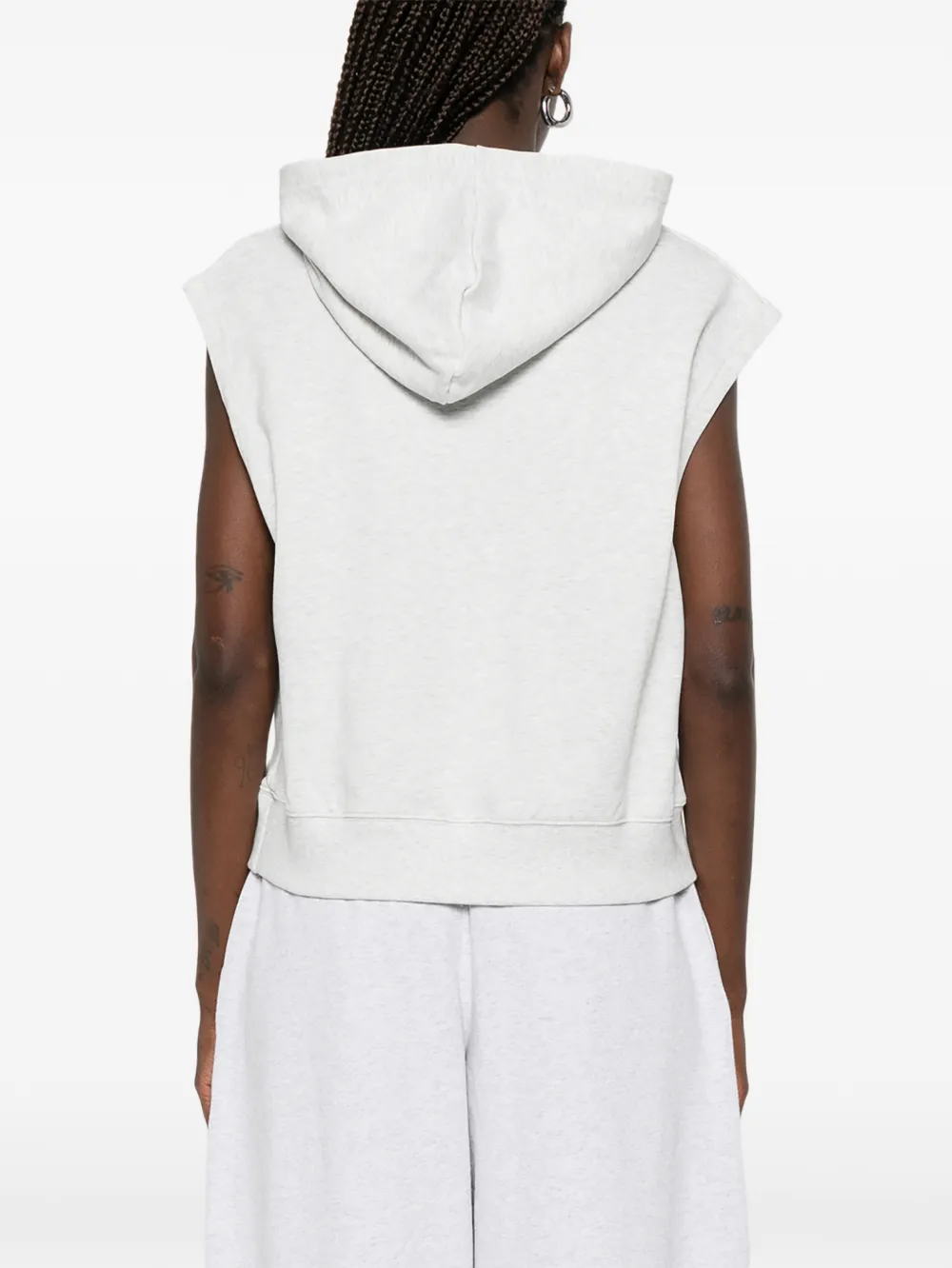 New Balance Mouwloze hoodie met geborduurd logo Grijs