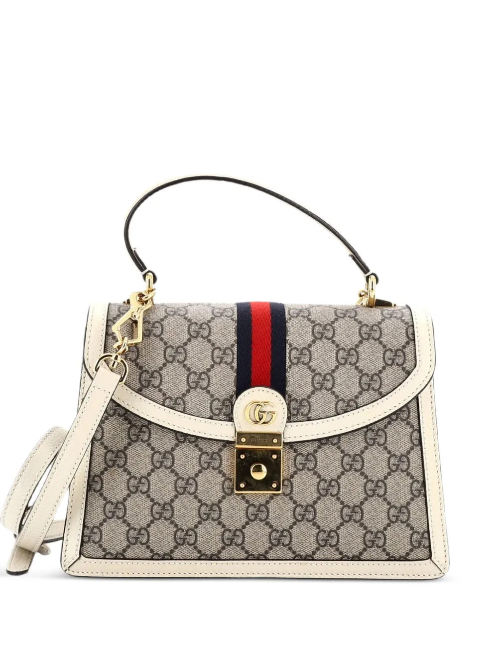 Gucci Pre-Owned Ophidia Flap Top Handle Bag GG Coated Canvas Small satchel - Marrone