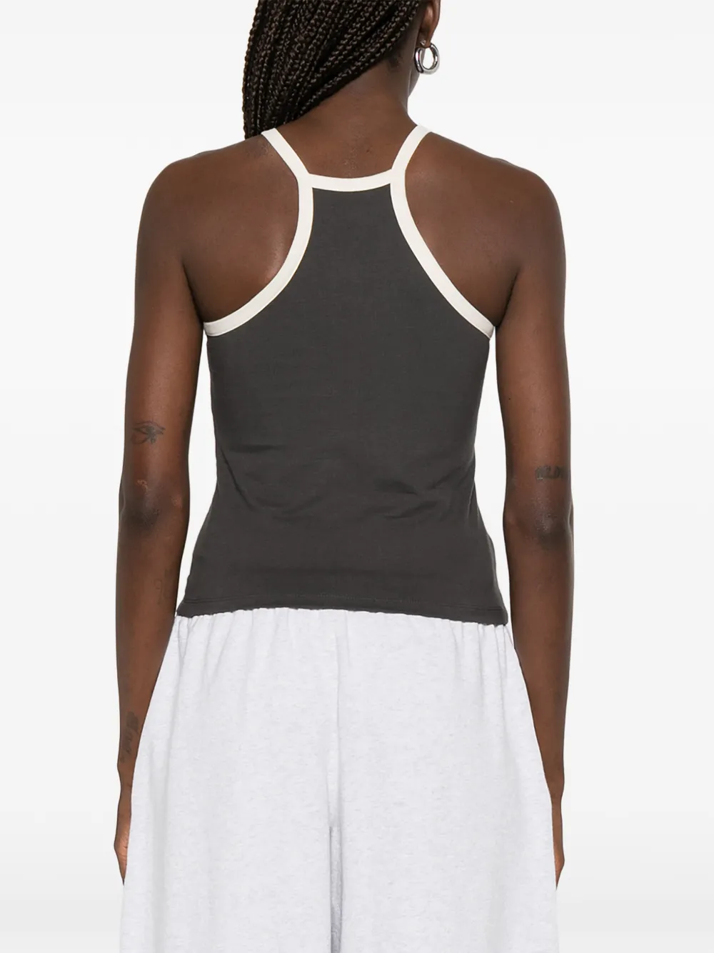 New Balance tanktop met geborduurd logo en racerback Grijs