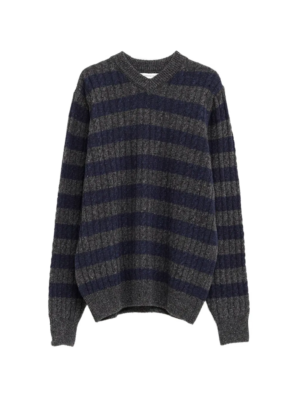 Gimaguas Martin striped cable-knit jumper - Grigio