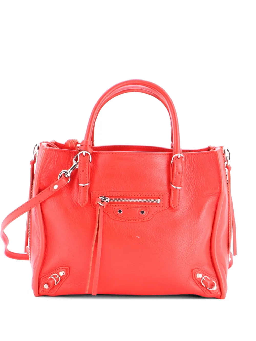 Balenciaga Pre-Owned Papier A4 Zip Around Classic Studs Bag Leather Mini tote bag - Rosso