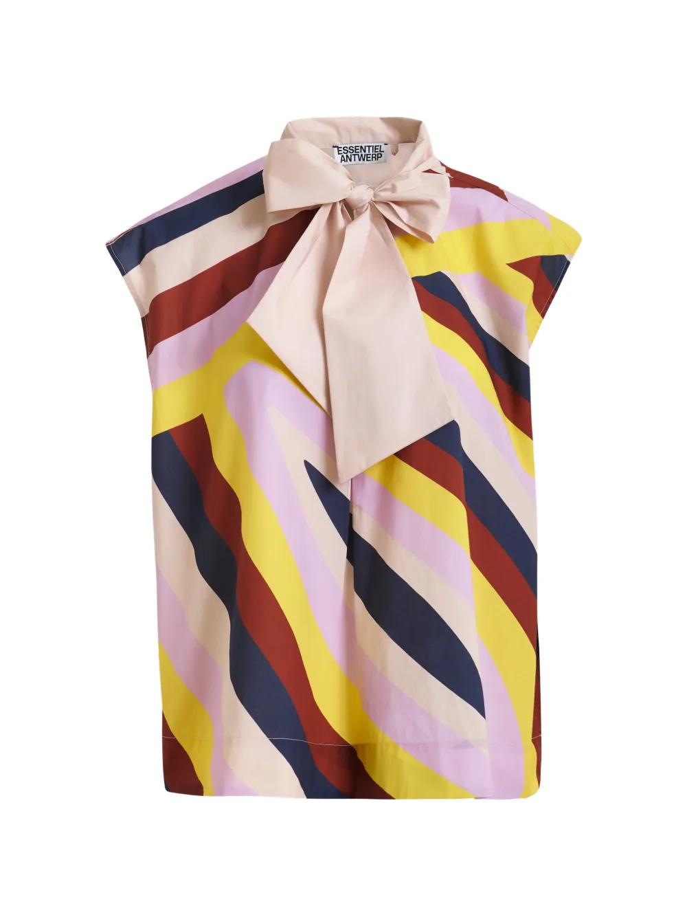 Essentiel Antwerp graphic-print pussy-bow blouse - Giallo