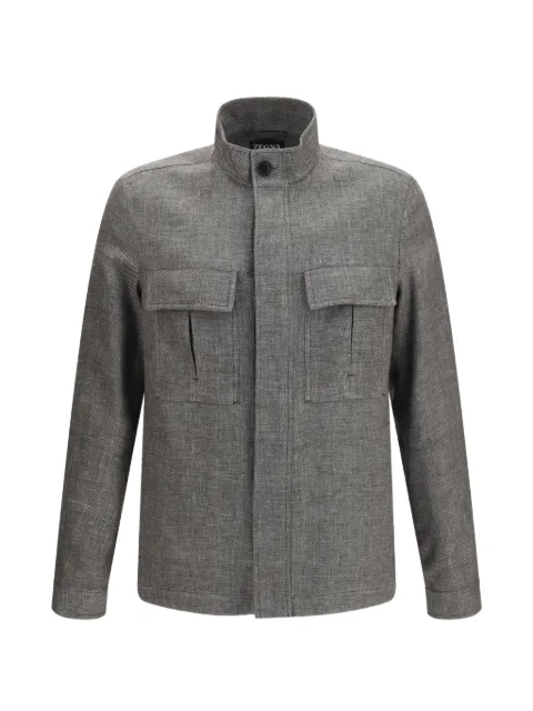 Zegna high-neck flap-pocket shirt jacket