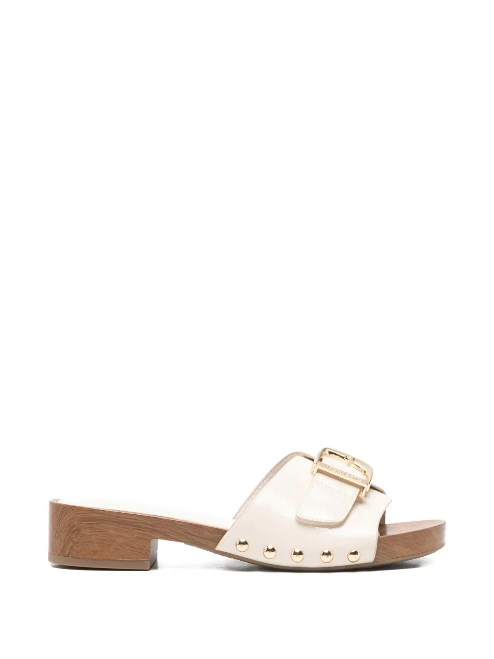 Tamaris Buckle-fastening Studded Sandals In White