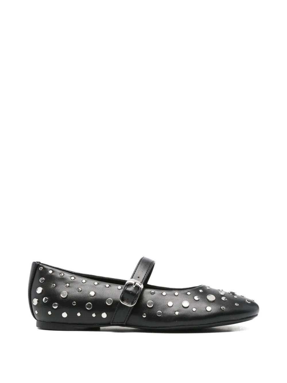 Tamaris Stud-embellished Leather Ballet Flats In Black