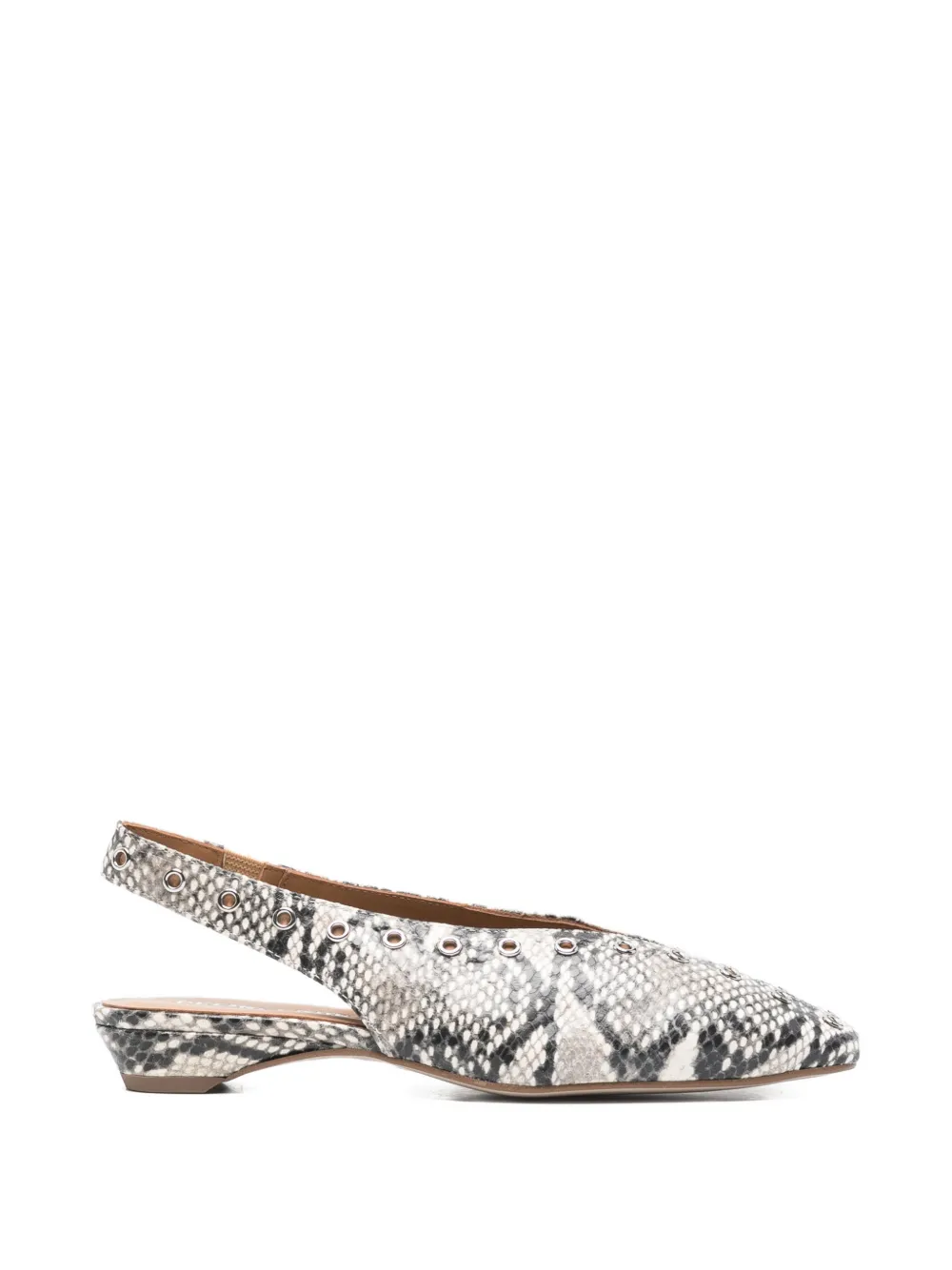 Pedro Miralles Snake-effect Eyelet-embellished Ballet Flats In Multi
