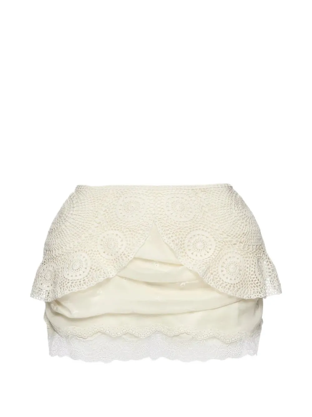 Magda Butrym crochet lace-trim mini skirt - Bianco